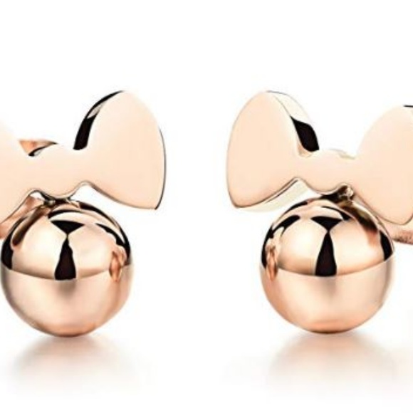 CZ Minnie Mouse Rose Gold Earrings - Picture 3 of 4